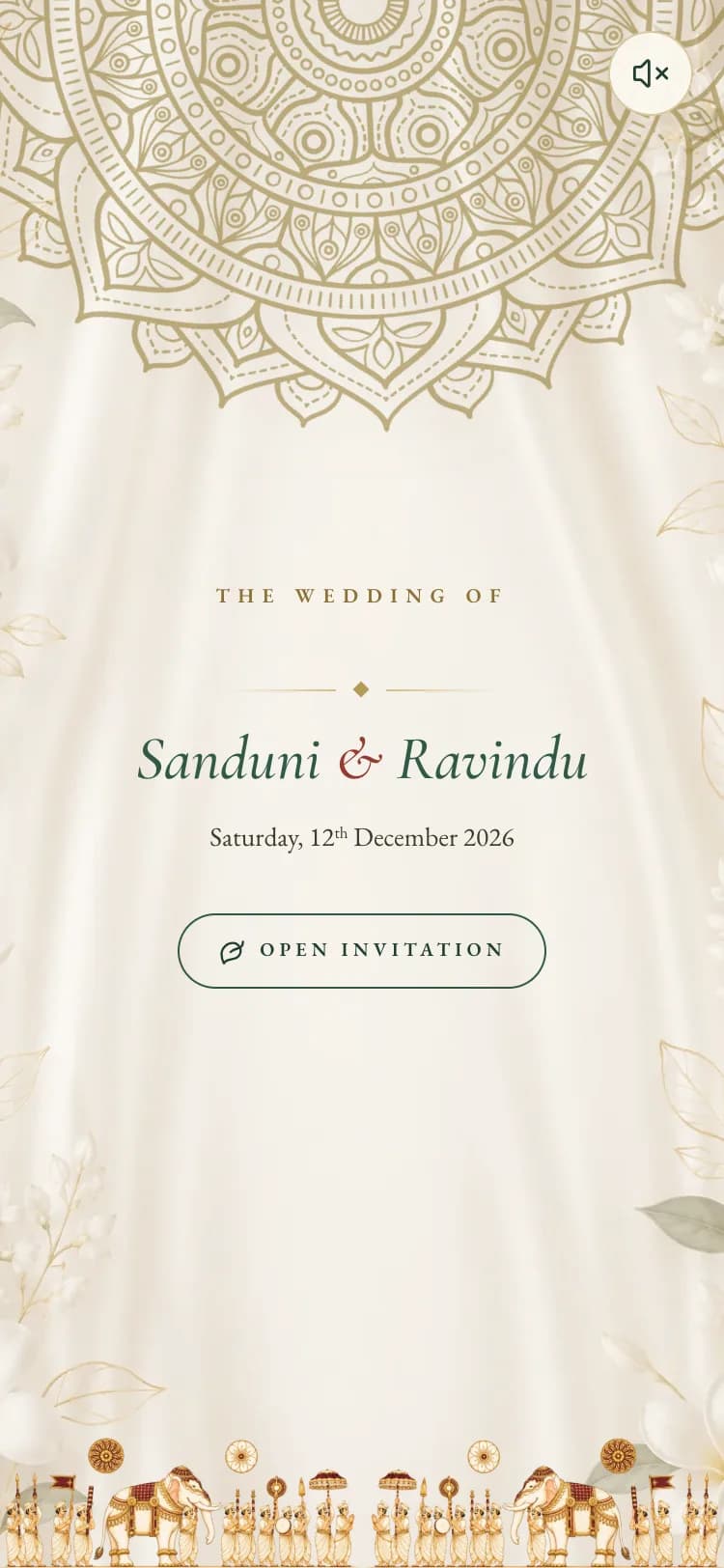 Ariya Sinhala wedding invitation template