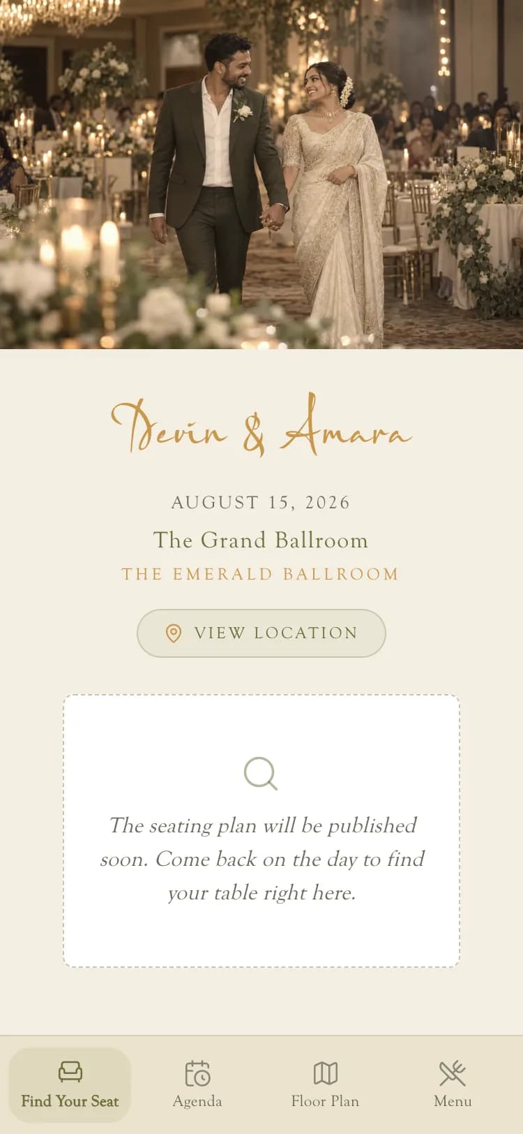 Find Your Seat wedding invitation template