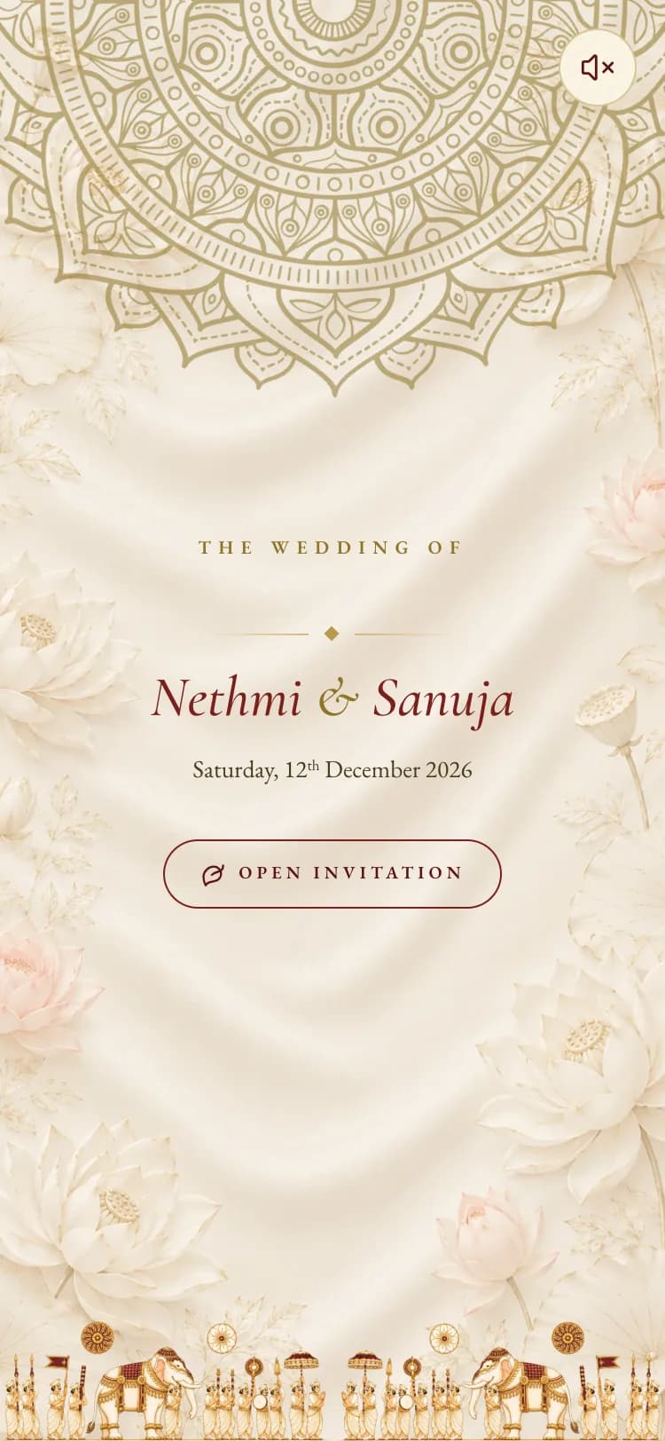 Nilame Traditional wedding invitation template