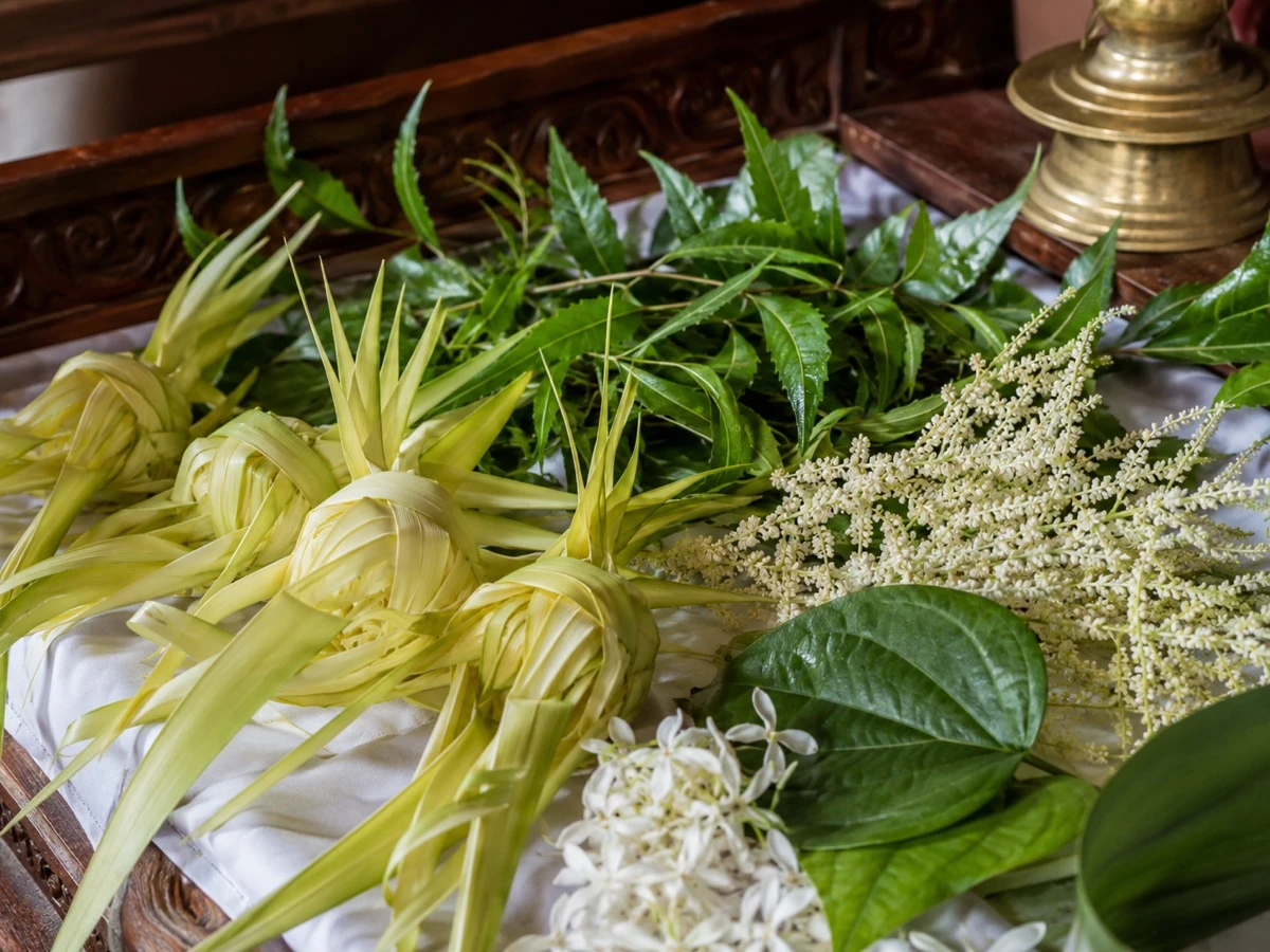 ගොක්කොළ, කොහොඹ, පිච්ච සහ බුලත් කොළ: පෝරුවේ සාම්ප්‍රදායික අලංකරණ අමුද්‍රව්‍ය