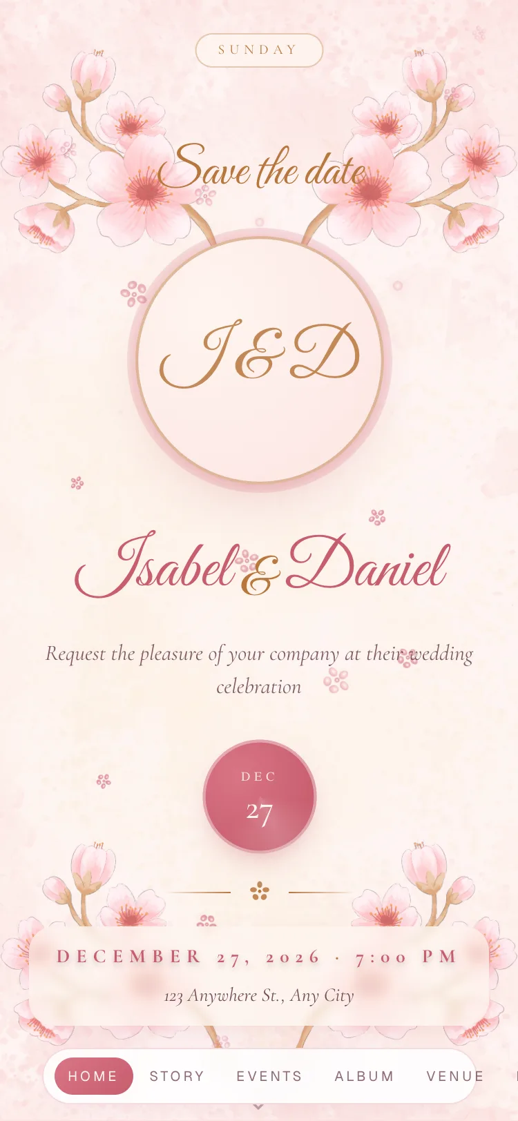 Pink Watercolor template preview